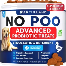 No Poo Chews For Dogs Puppy Coprophagia Stool Eating Deterrent Prevent Dog From Eating Poop Stop Eating Poop Treats With Probiotics & Enzymes Imm (Option: Artullano)